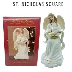 St. Nicholas Square Angel with Baby Porcelain Collectible Christmas Decor